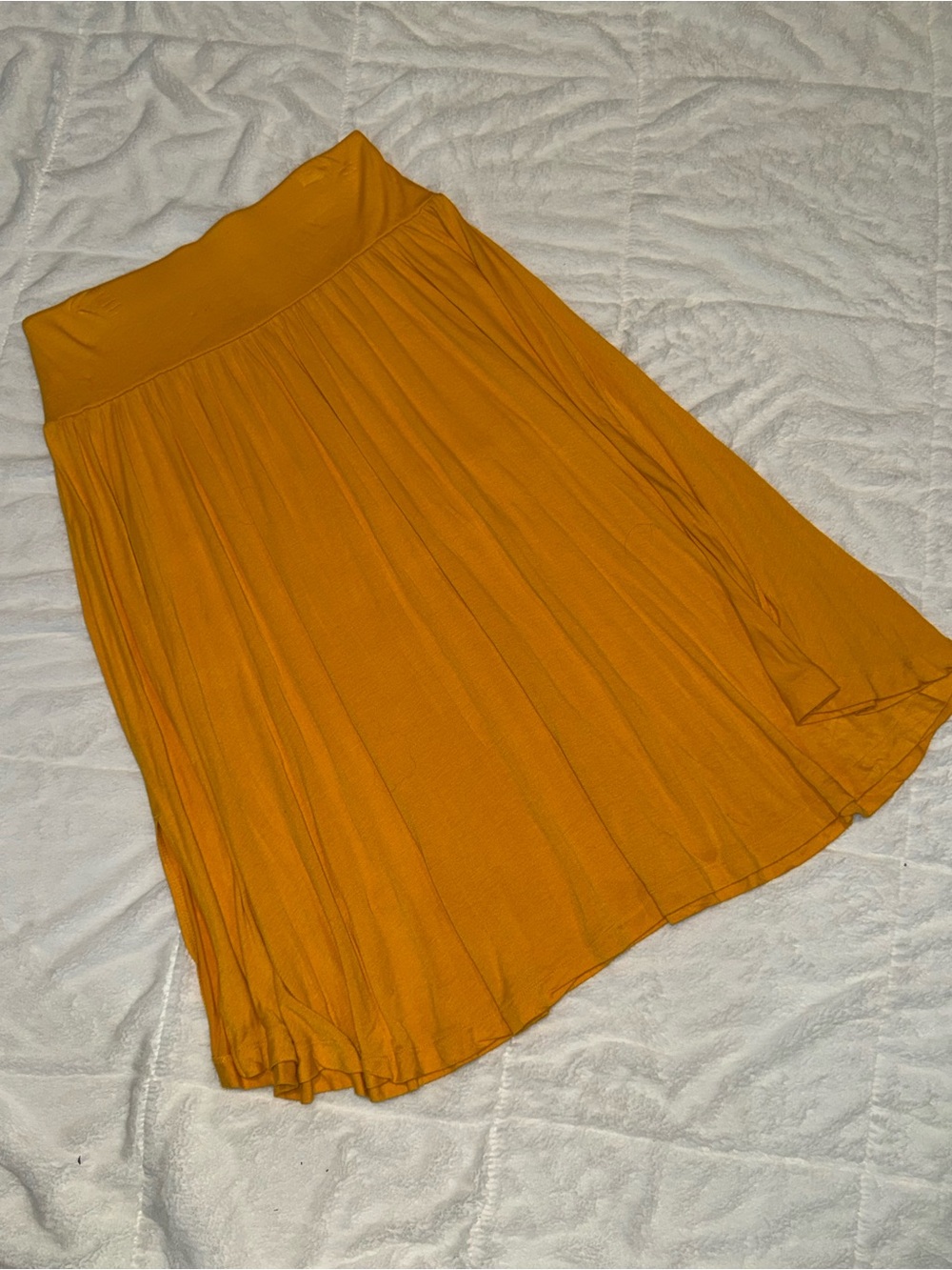 Women's Mustard Pleated Skirt - Unbranded